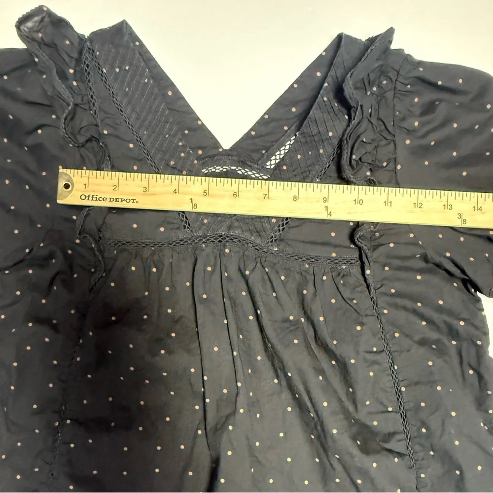 Madewell Voile ruffle pin tuck Black top XS - Picture 8 of 16